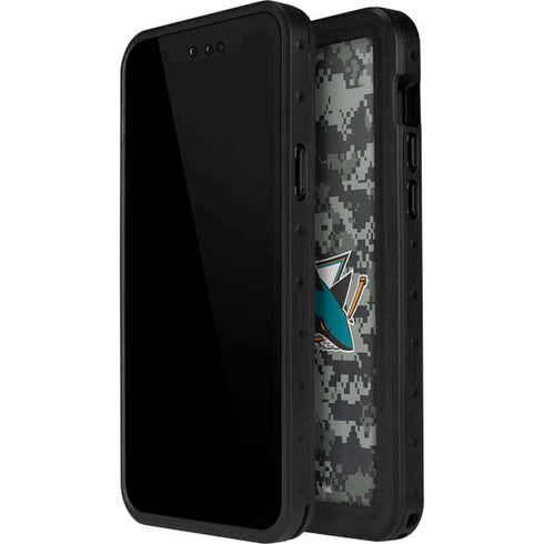 NHL San Jose Sharks Camo iPhone 13 Mini Waterproof Case