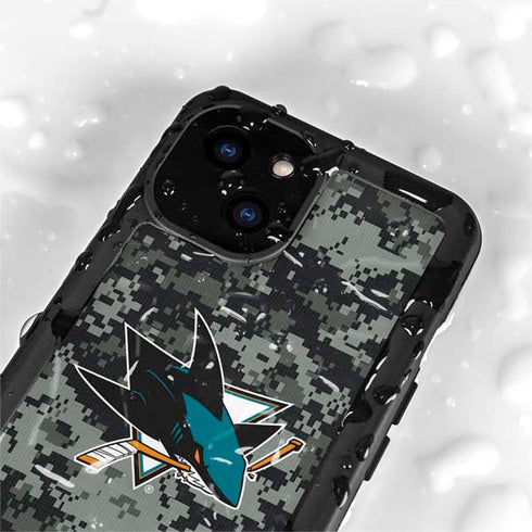 NHL San Jose Sharks Camo iPhone 13 Mini Waterproof Case