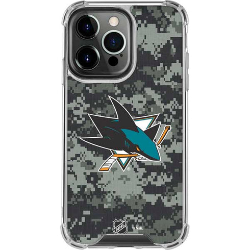 NHL San Jose Sharks Camo iPhone 13 Pro Clear Case