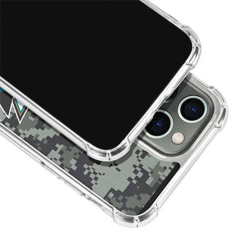 NHL San Jose Sharks Camo iPhone 13 Pro Clear Case