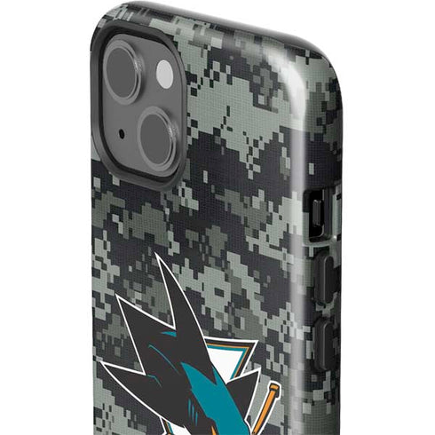 NHL San Jose Sharks Camo iPhone 15 Plus Impact Case