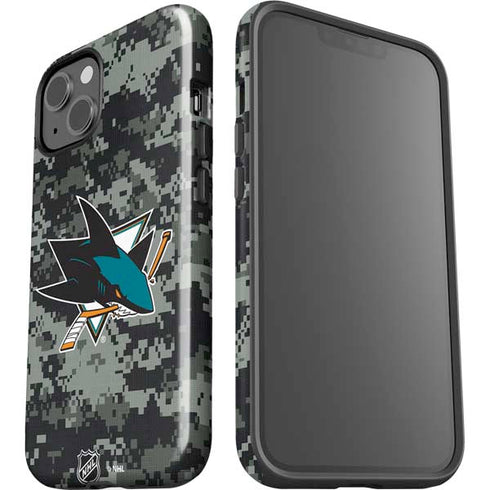 NHL San Jose Sharks Camo iPhone 15 Plus Impact Case