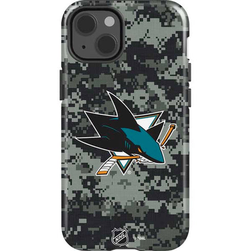 NHL San Jose Sharks Camo iPhone 15 Impact Case