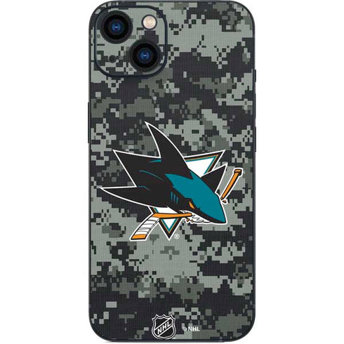NHL San Jose Sharks Camo iPhone 15 Plus Skin