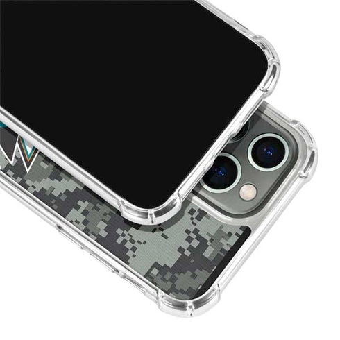 NHL San Jose Sharks Camo iPhone 15 Pro Clear Case