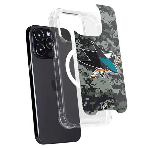 NHL San Jose Sharks Camo iPhone 14 Pro MagSafe Case