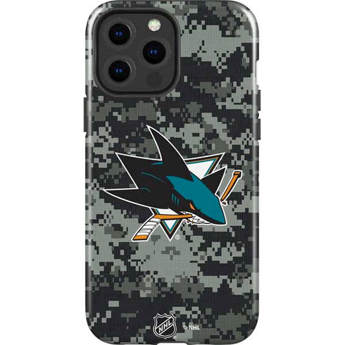 NHL San Jose Sharks Camo iPhone 15 Pro Max Impact Case