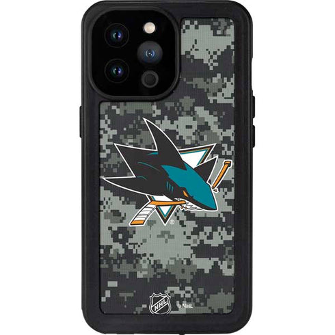 NHL San Jose Sharks Camo iPhone 14 Pro Max Waterproof Case
