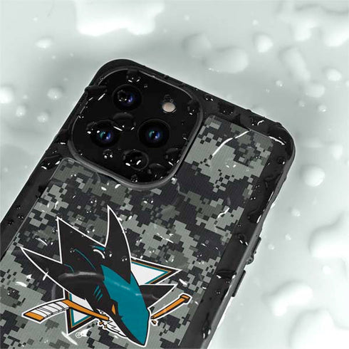NHL San Jose Sharks Camo iPhone 14 Pro Max Waterproof Case