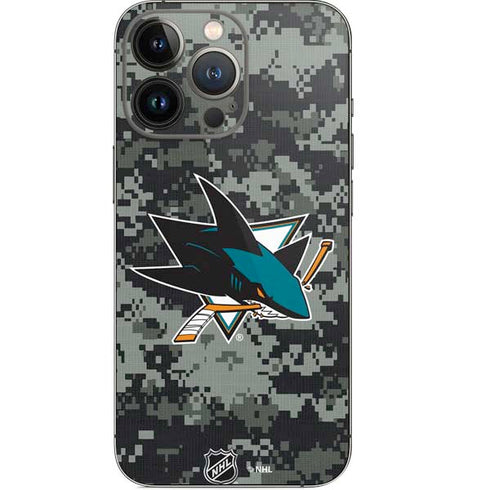NHL San Jose Sharks Camo iPhone 14 Pro Skin