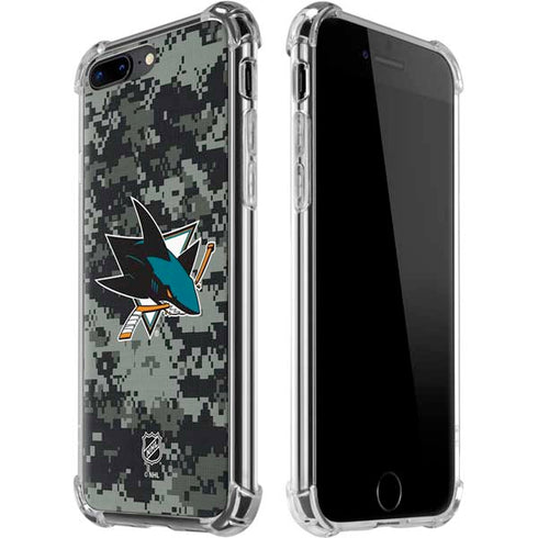NHL San Jose Sharks Camo iPhone 7/8 Plus Clear Case
