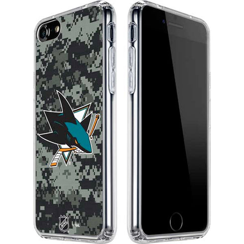 NHL San Jose Sharks Camo iPhone SE (2nd & 3rd Gen) Clear Case