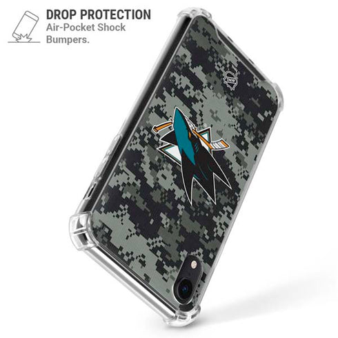 NHL San Jose Sharks Camo iPhone XR Clear Case