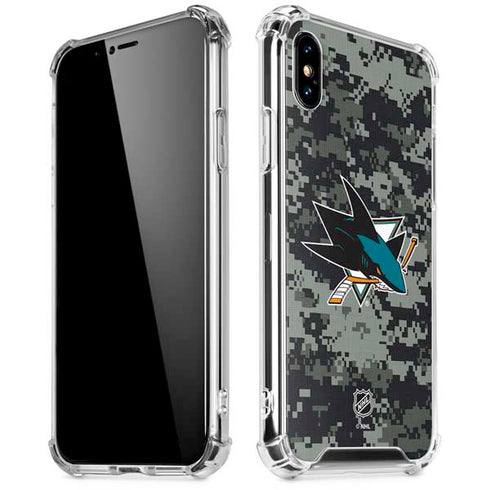 NHL San Jose Sharks Camo iPhone XS Max Clear Case