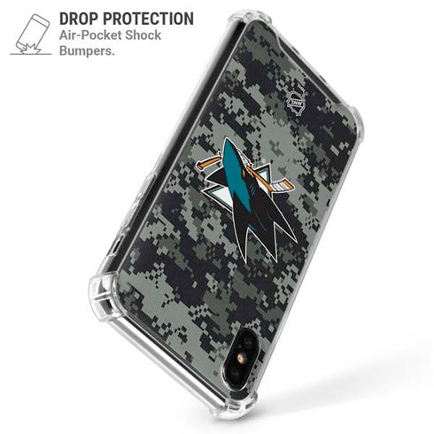 NHL San Jose Sharks Camo iPhone XS Max Clear Case