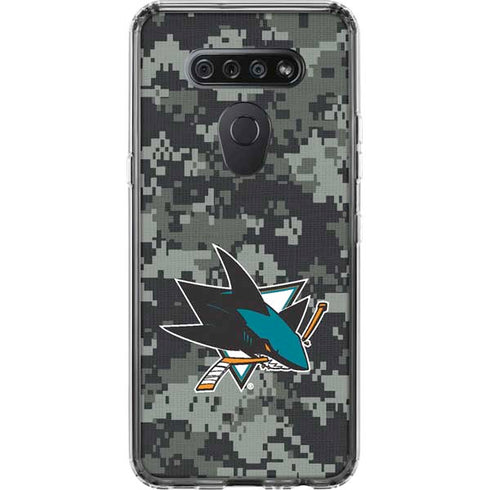 NHL San Jose Sharks Camo LG K51/Q51 Clear Case