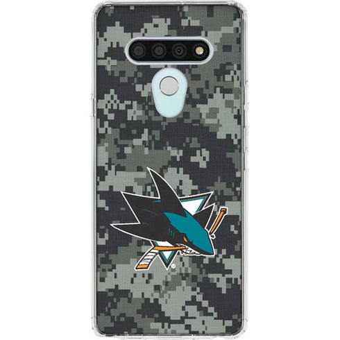 NHL San Jose Sharks Camo LG Stylo 6 Clear Case