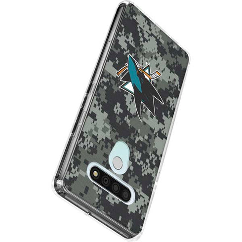 NHL San Jose Sharks Camo LG Stylo 6 Clear Case