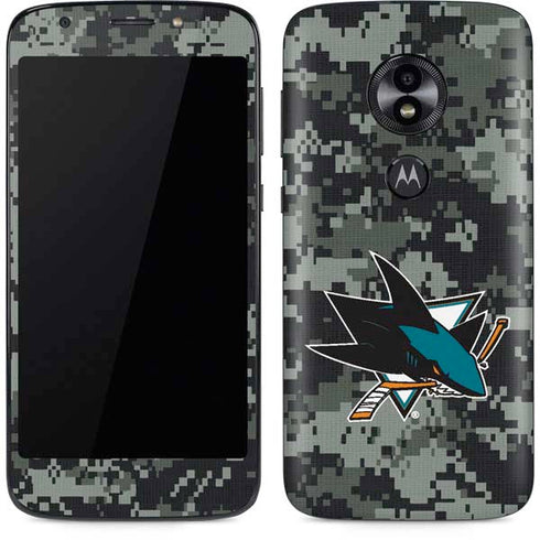 NHL San Jose Sharks Camo Moto E5 Play Skin