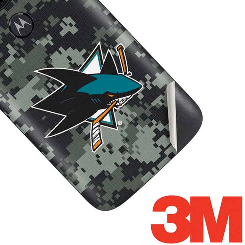 NHL San Jose Sharks Camo Moto E5 Play Skin