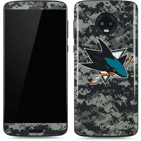 NHL San Jose Sharks Camo Moto G6 Skin