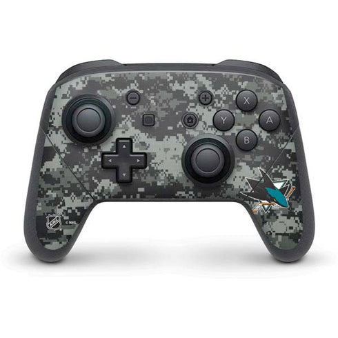 NHL San Jose Sharks Camo Nintendo Switch Pro Controller Skin