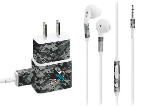 NHL San Jose Sharks Camo Phone Charger Skin
