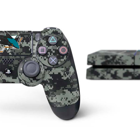 NHL San Jose Sharks Camo PS4 Console and Controller Bundle Skin