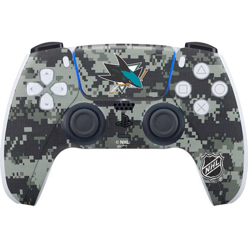 NHL San Jose Sharks Camo PS5 Controller Skin