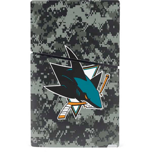 NHL San Jose Sharks Camo PS5 Slim Digital Edition Console Skin