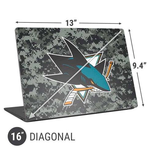 NHL San Jose Sharks Camo Universal Laptop 16in (13 x 9.4in) Skin