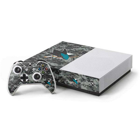 NHL San Jose Sharks Camo Xbox One S All-Digital Edition Bundle Skin