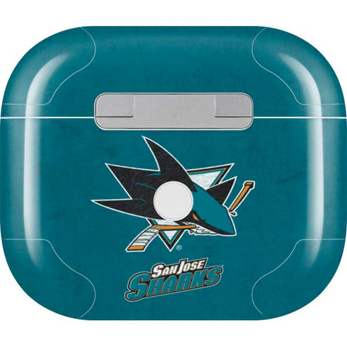 NHL San Jose Sharks Distressed Apple AirPods (3rd Gen 2021) Skin