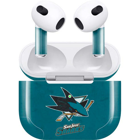 NHL San Jose Sharks Distressed Apple AirPods (3rd Gen 2021) Skin