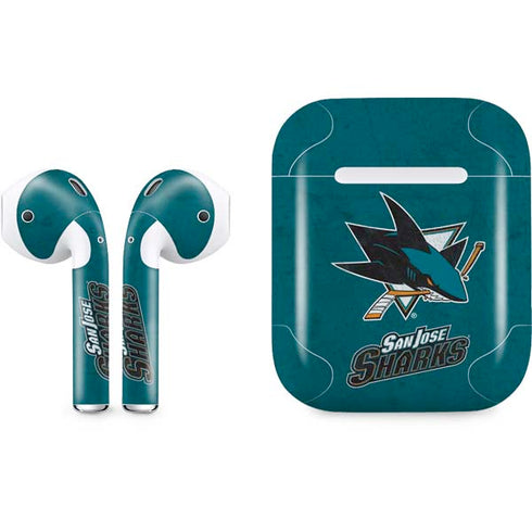 NHL San Jose Sharks Distressed Apple AirPods Skin
