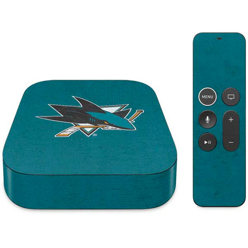 NHL San Jose Sharks Distressed Apple TV Skin