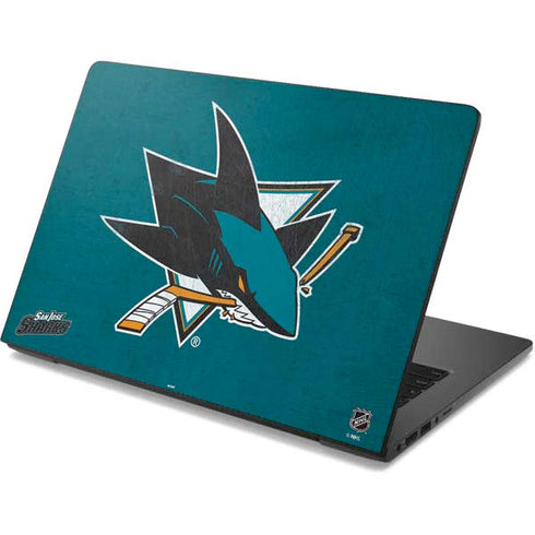 NHL San Jose Sharks Distressed Dell Chromebook Skin