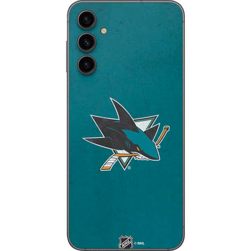 NHL San Jose Sharks Distressed Galaxy A14 5G Skin