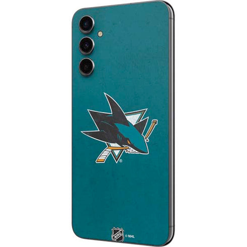 NHL San Jose Sharks Distressed Galaxy A14 5G Skin