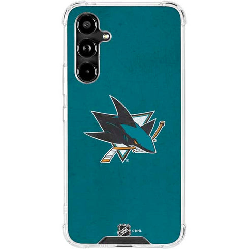 NHL San Jose Sharks Distressed Galaxy A54 5G Clear Case