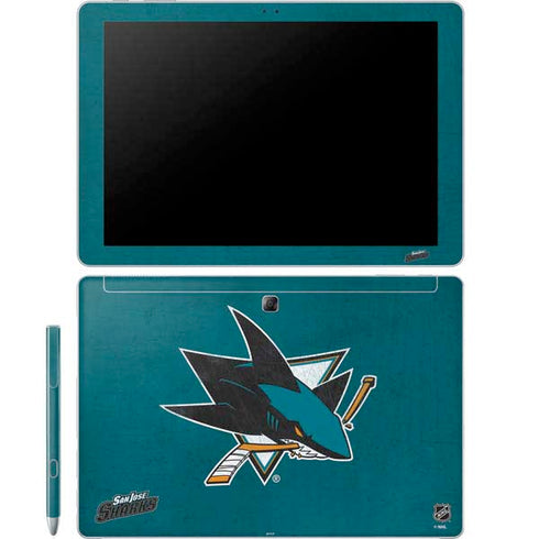 NHL San Jose Sharks Distressed Galaxy Book 12in Skin