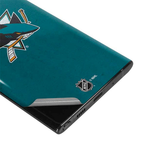 NHL San Jose Sharks Distressed Galaxy Note 10 Skin