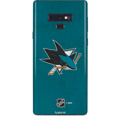 NHL San Jose Sharks Distressed Galaxy Note 9 Skin
