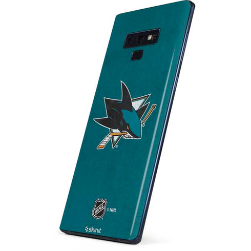 NHL San Jose Sharks Distressed Galaxy Note 9 Skin