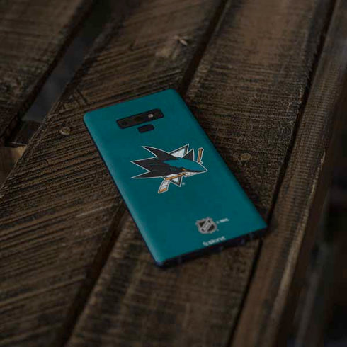 NHL San Jose Sharks Distressed Galaxy Note 9 Skin