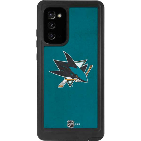 NHL San Jose Sharks Distressed Galaxy Note20 5G Waterproof Case