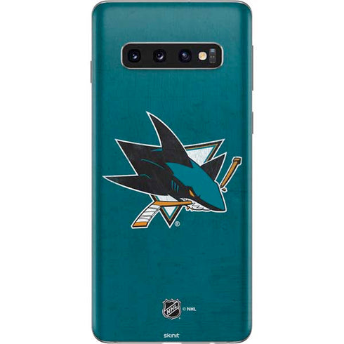 NHL San Jose Sharks Distressed Galaxy S10 Skin