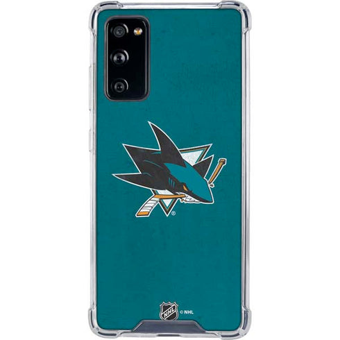 NHL San Jose Sharks Distressed Galaxy S20 FE Clear Case
