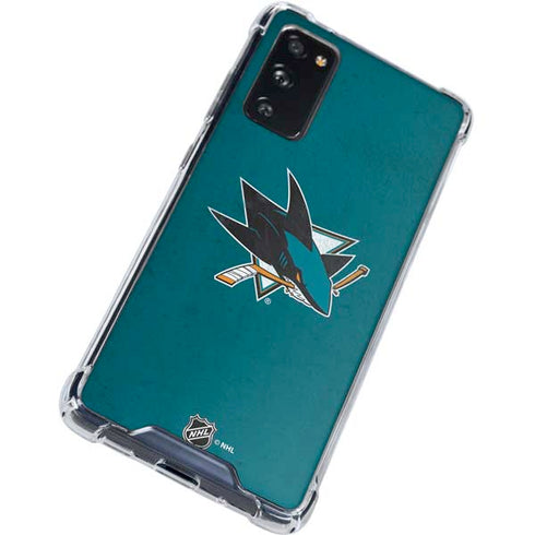 NHL San Jose Sharks Distressed Galaxy S20 FE Clear Case