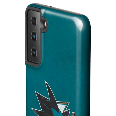 NHL San Jose Sharks Distressed Galaxy S21 FE Pro Case